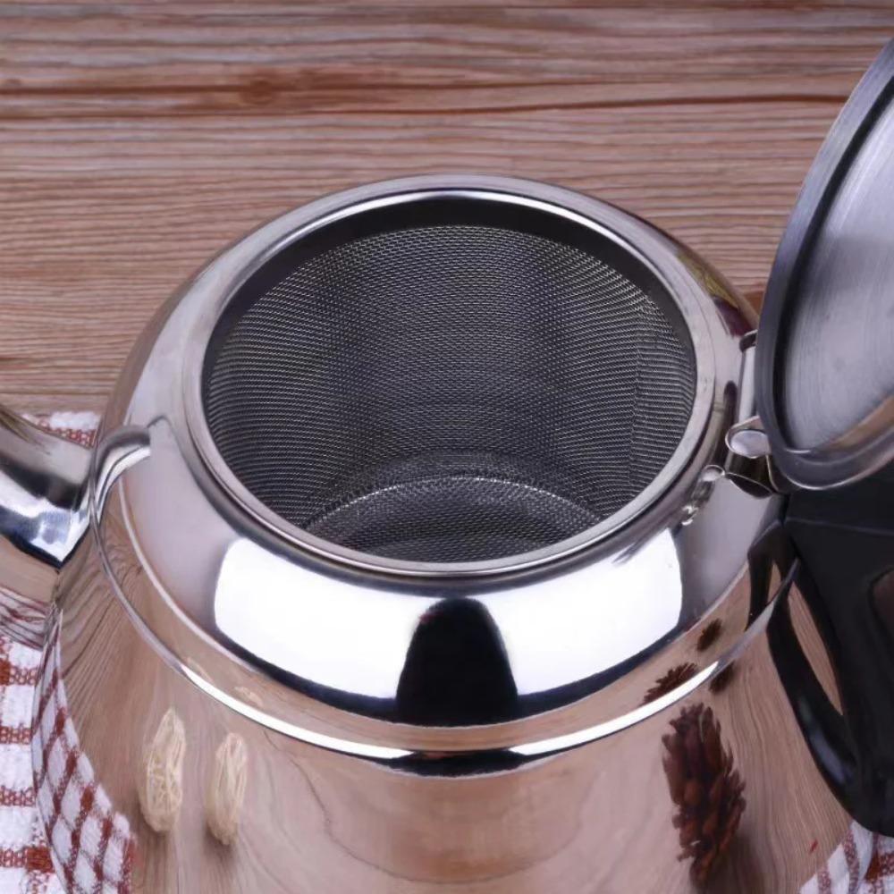 1.2L/1.5L Stainless Steel Teapot Coffee Pot Practical Modern Design Hot Water Teaware With Fine Filter To Brew Loose Leaf Tea