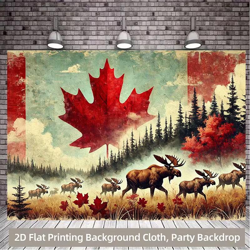 2D National Day Decor Tapestry Canadian Wildlife Themed Wall Hanging 47.2x31.5inch/120*80cm