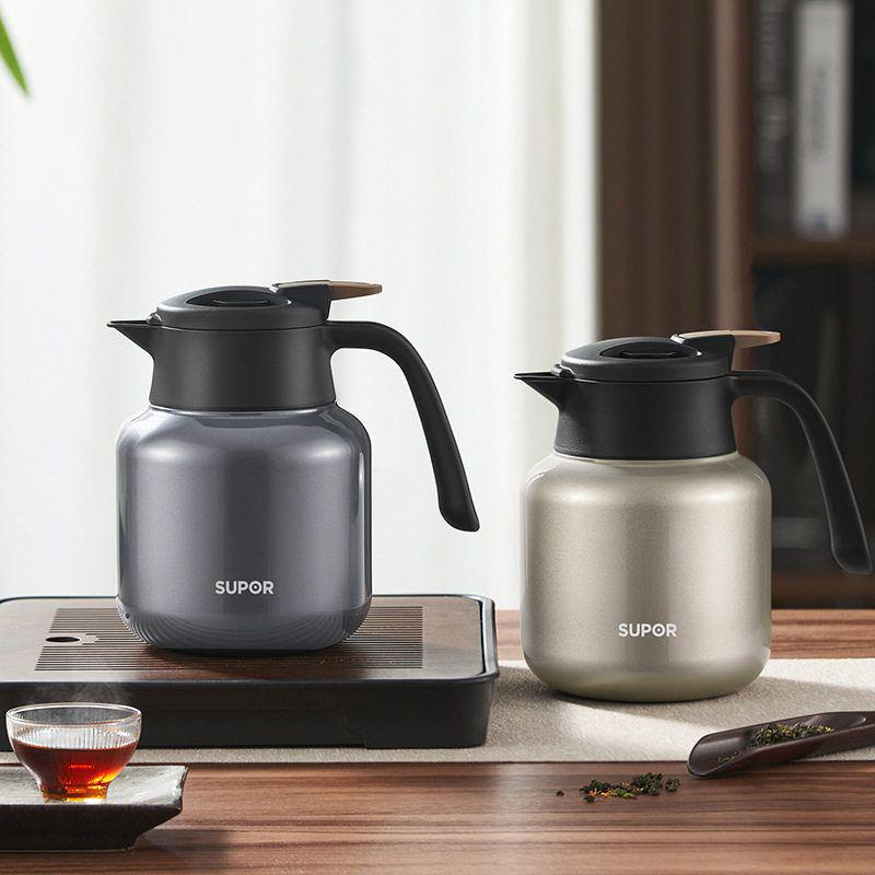 Supor 316L Stainless Steel Insulated Kettle & Stewing Teapot - Large Capacity Thermos Flask for Home Use