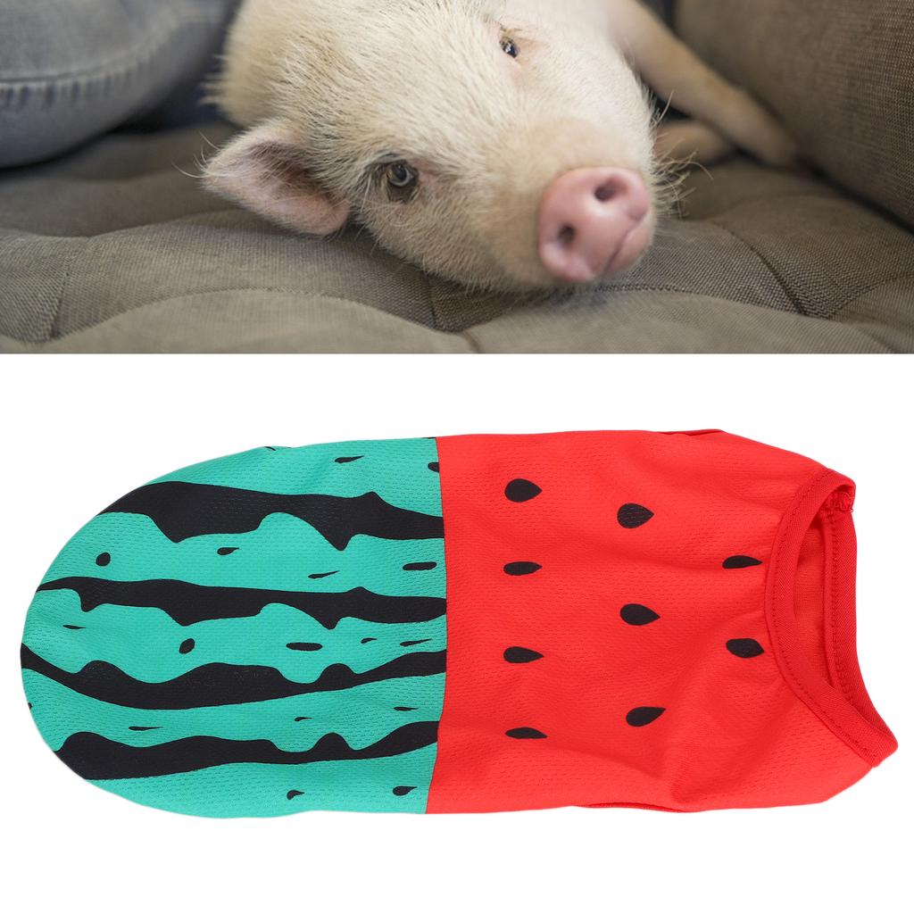 Roupa de Melancia de Verão para Animais de Estimação Colete de Porco Cachorro Não Pegajoso Leve Camiseta Sem Mangas