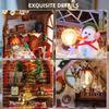 Christmas Night Warm House - Miniature Dollhouse DIY Kit with Music Box, Desktop Decor, Creative Gift (English Color Box)