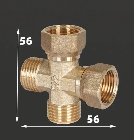 1/2 Zoll 3/4 Zoll 20mm 25mm Gewinde Vierwege-Verbindungspunkt Dreiwege-Kreuz Vierwege-Wasserrohr-Verbindungsstücke Messing Rohr Antik