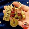 Chinese Style Lotus Buddha Hand Twelve Zodiac Brass Gourd Car Keychain Metal Pendant Couple Car Key Chain New Year Gift