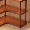 3-Level Bamboo Corner Desk Organizer Shelf Rounded Corners