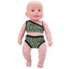 Leopardenmuster Babypuppenkleidung Badeanzüge 18-Zoll-Babypuppe Badeanzug mit Haarspange
