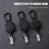 Heavy Duty Retractable Keychain Badge Clip ID Reel Chain Holder Outdoor Steel Wire Spring Rope Card Clip Carabiner Outdoor Key Card Cover Case Bags