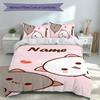 3pcs Custom Name Bubu Dudu Set,Includes 1 Duvet Cover and 2 Pillowcases,All-season Bedroom Decor