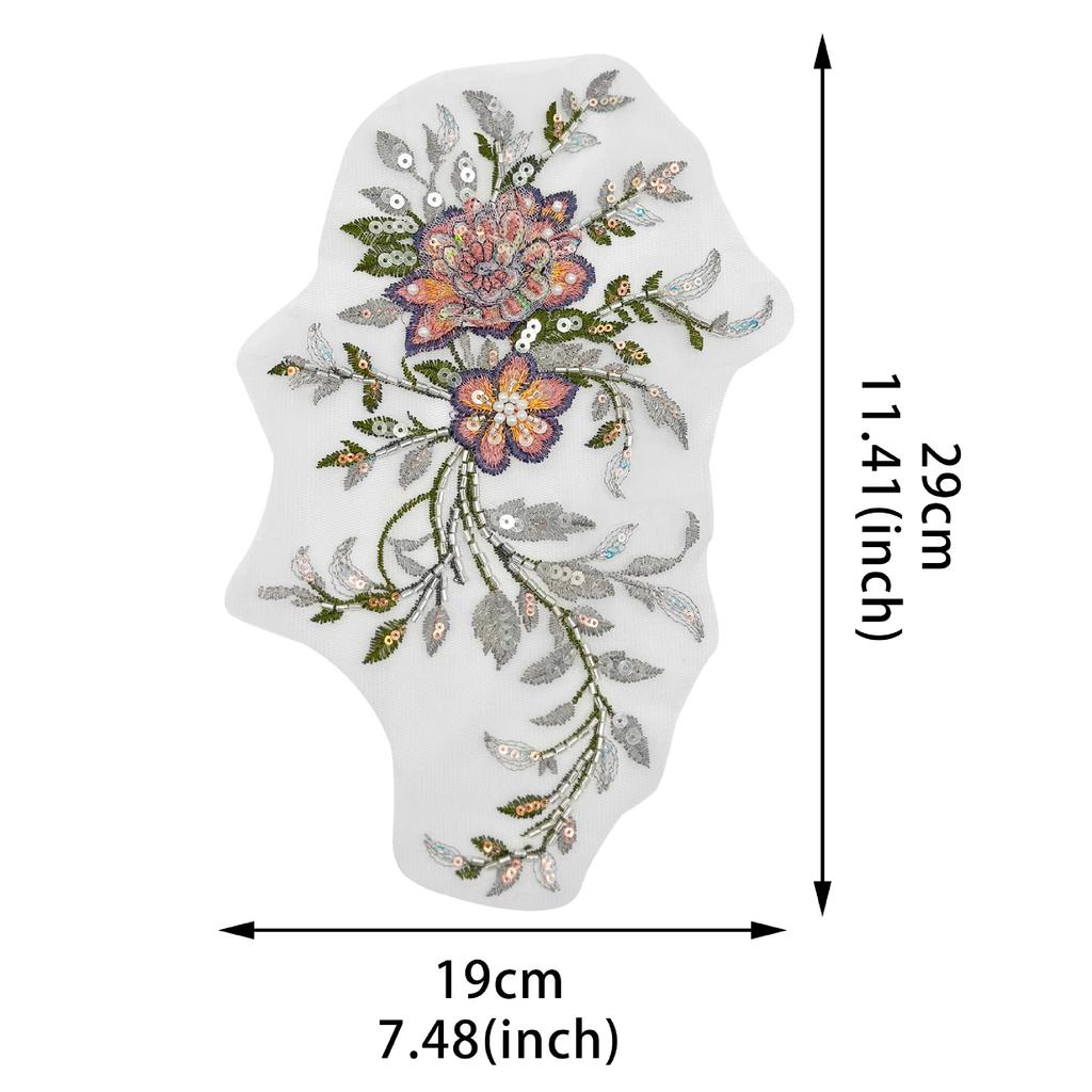 Three-Dimensional Sequins Flower Beads Mesh Embroidery Cloth Stickers Patch Stickers Clothes Decoration Accessories Handmade Diy Accessories