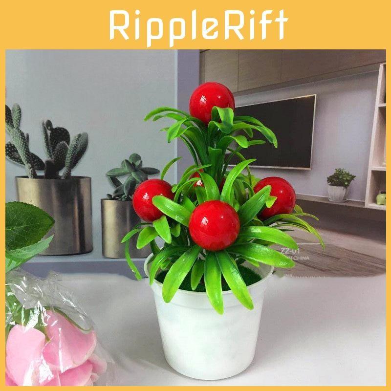 Large Five Simulate Red Fruit Mini Artificial Flower Potted Decorations Desktop