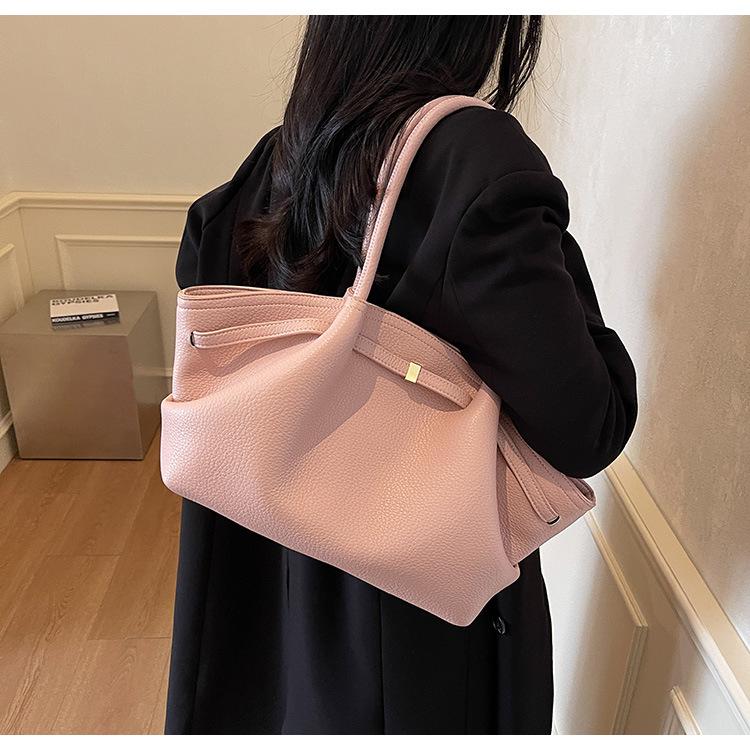 2025 Vår Casual Tote Bag: Dam Arbete & Pendling, Axelväska med Stor Kapacitet & Trendig Underarmsväska