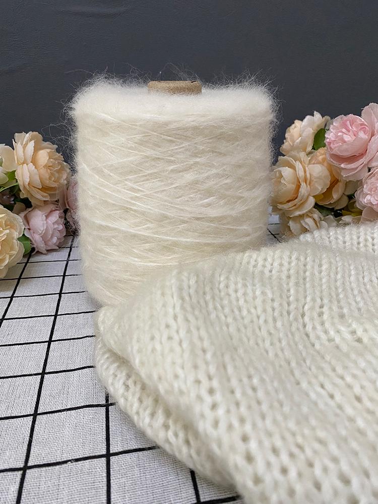 Hand Knitted Hollow Cashmere Spray Yarn Soft Fluffy Woolen Thread for Scarf Sweater Hat DIY Handmade Knitting Material