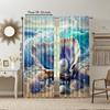 2 pcs   versatile polyester transparent curtains for home decoration Beach Shells for use in bedrooms and living rooms