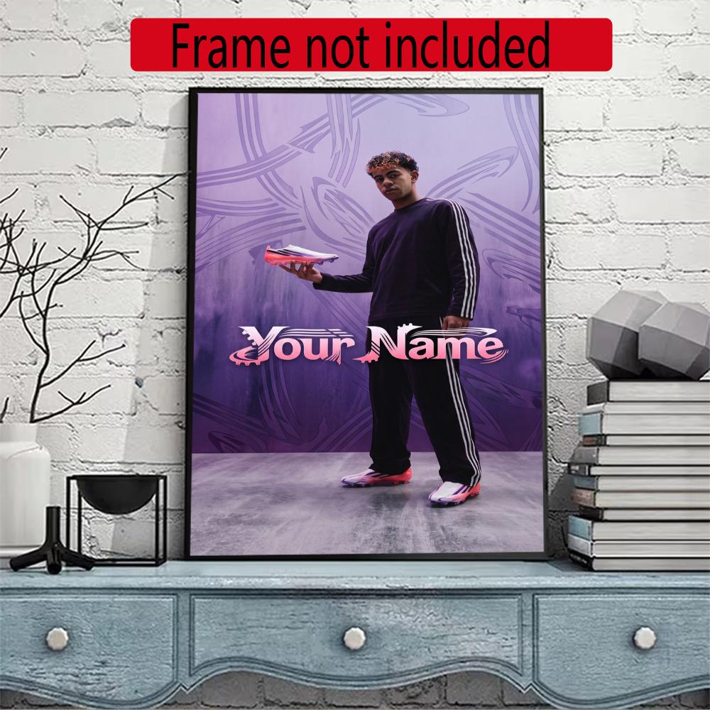 Lamin Yamal Personalized Name Round Diamond Painting Kit Diamond Embroidery Painting Rhinestones Mosaic Frameless Handwork Decoration Arts