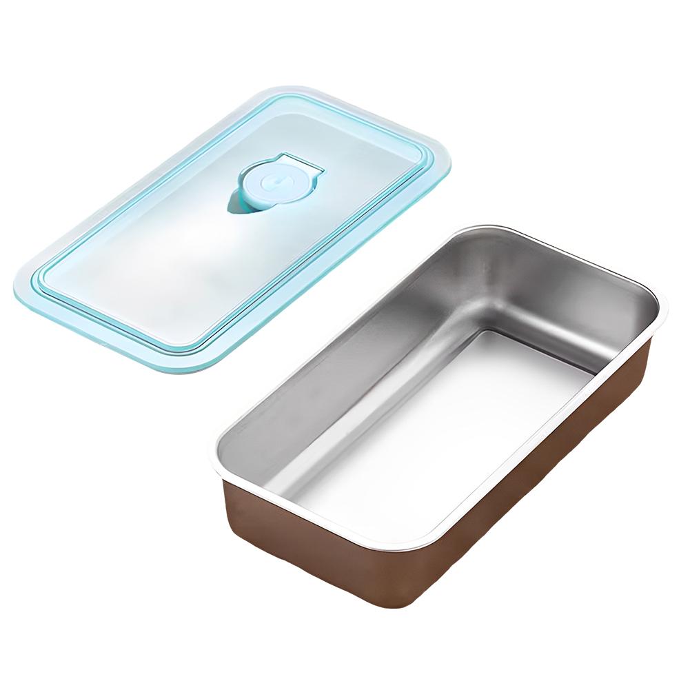 Stainless Steel Small Snack Containers Leak Proof Food Storage Containers Double Compartment Fruit Snack Box for Home Kitchen