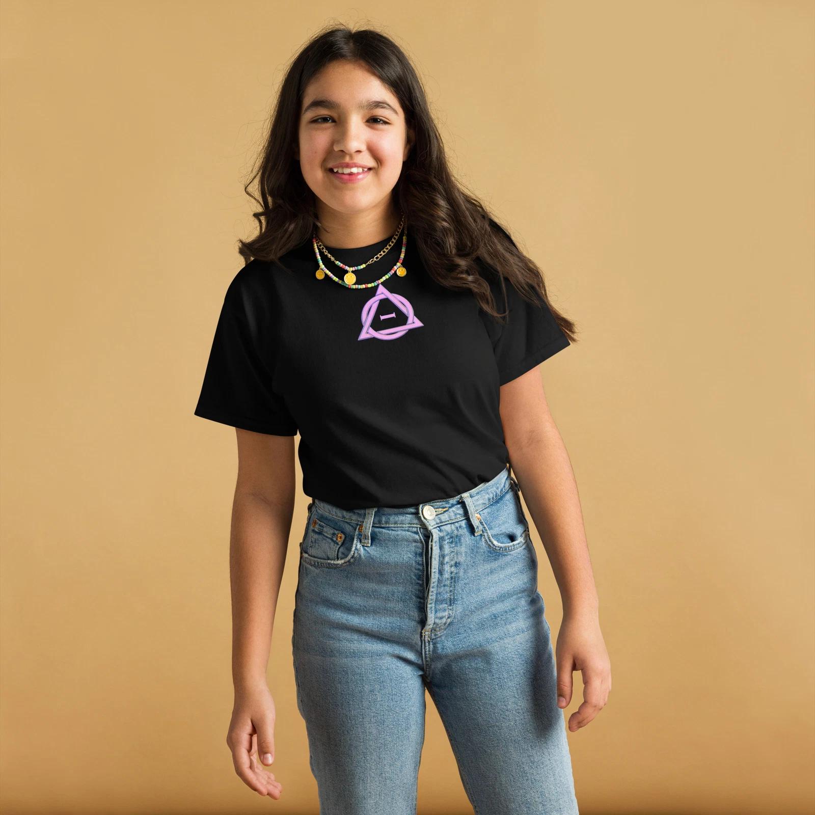 Youth Therian Girls Therian Pink Therian Symbol Design Quadrobist Therian Shirt L