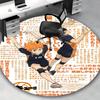 1pc Haikyuu!! Anime Design Round Carpet  Office Chair Mat, NonSlip Rug for Home Decor, Seasonal Gift, Suitable for Office, Living Room
