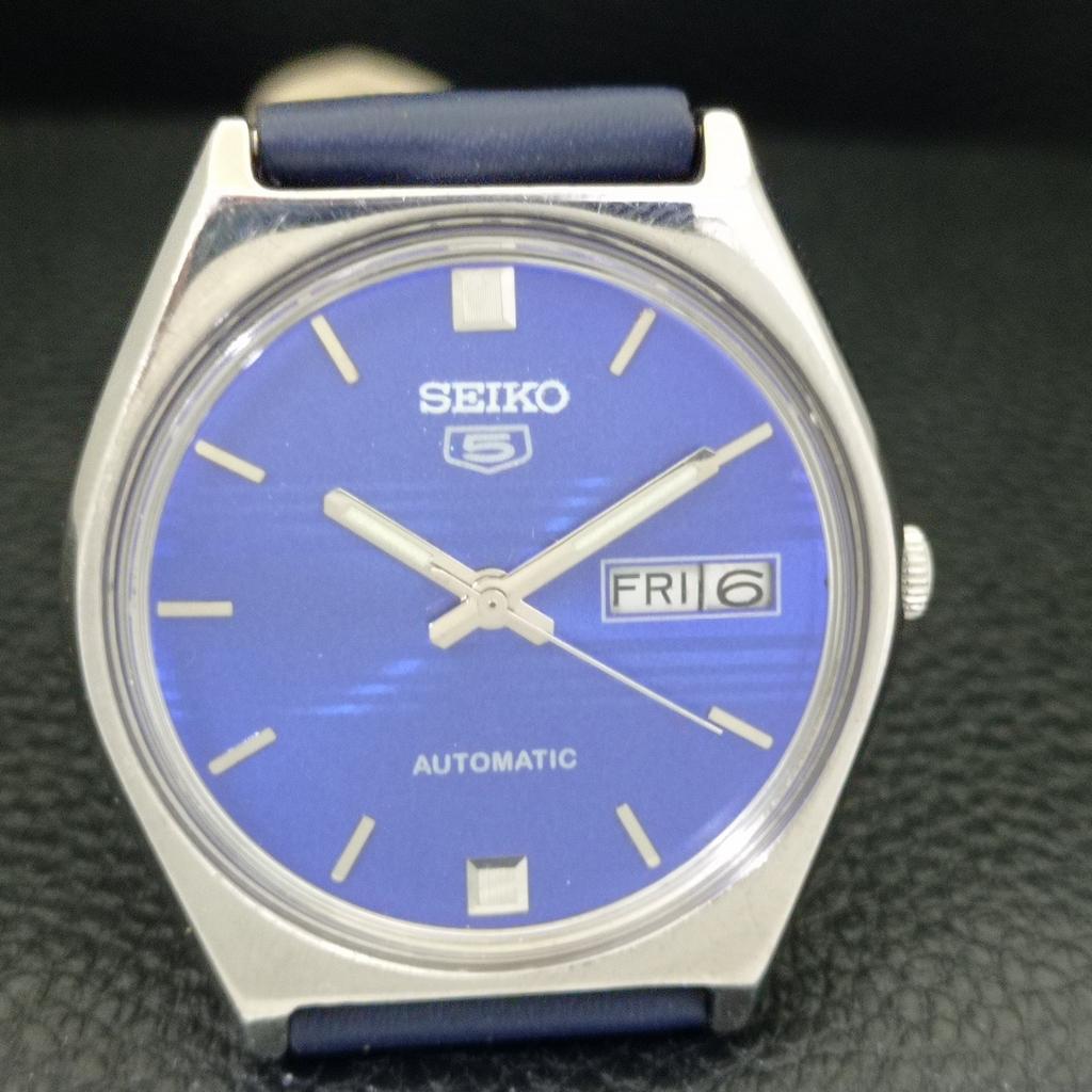 SEIKO 5 AUTOMATIC 6309A JAPAN MENS VINTAGE BLUE COLOR DIAL WATCH a701645-5 R206c-a701645