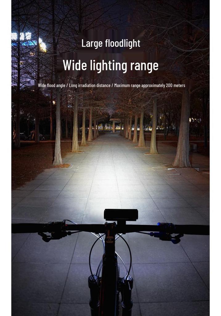900 Lumen Solar Bike Headlight with USB Charging, High/Low Beam, Horn, and Long Battery for Night Riding