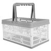 Foldable Clothes Laundry Storage Basket With Handles Organizer for Kitchen BedroomWhite Gray