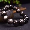 Silver Obsidian Double Eye Unisex Bracelet - Simple Style Jewelry Accessory.