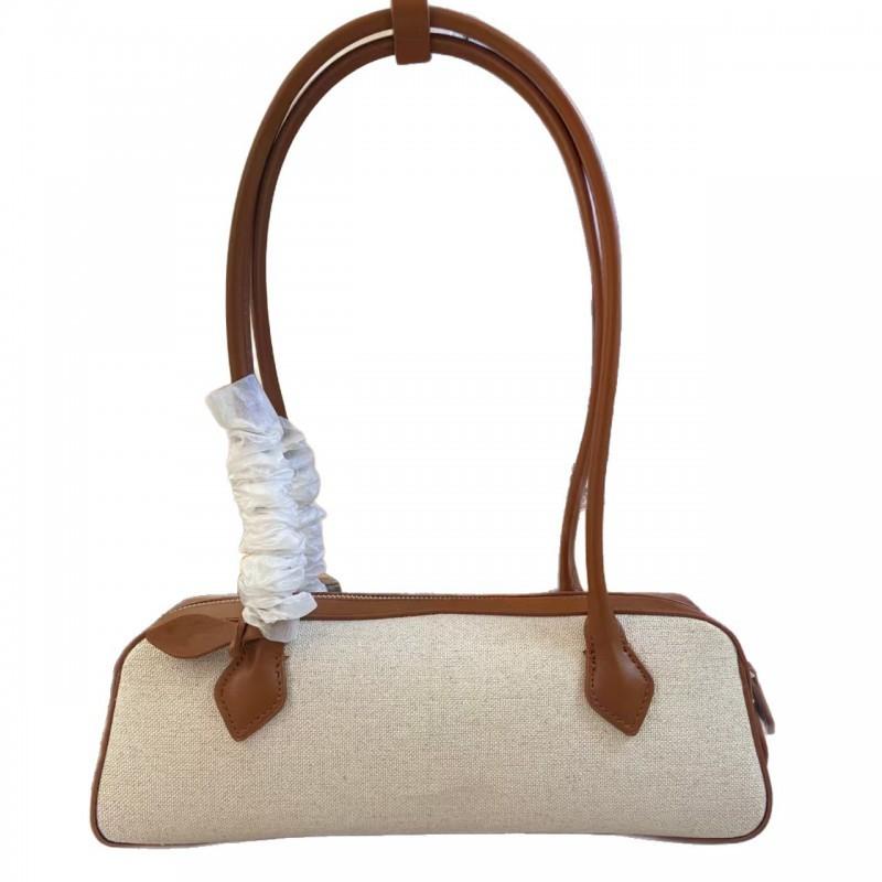 Cloth Leather French Niche Sausage Bag Retro Underarm Bagel Women's Handbag Commuting All-match Shoulder