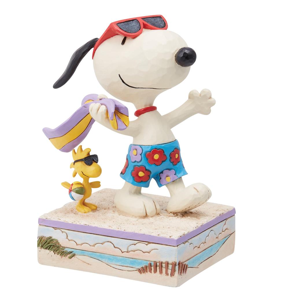 JIM SHORE Snoopy Woodstock at the Beach 6014338 &
