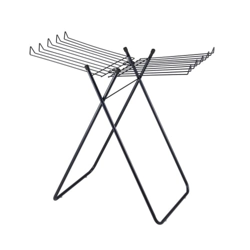 Belca DI-TH02BK Towel Rack, Holds 10 Towels, 88cm Wide X 50cm Deep X 86cm High, Matte Black, Foldable, Compact, Lightweight, Towel Stand, Indoor Use F