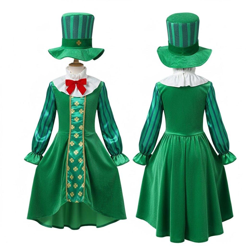 Children s St. Patrick s Day Ethnic Cosplay Costume Style Irish Girl Stage Performance Role-playing Costume 110