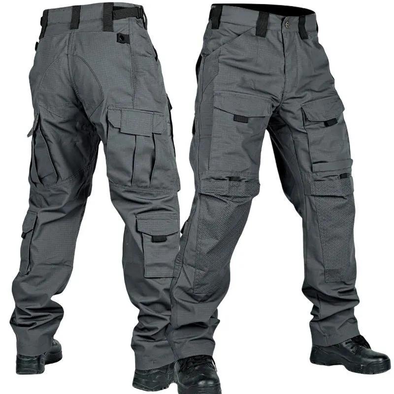 

Чоловічі штани Штани Чоловічі кишені з кишенями Відкриті водонепроникні повсякденні штани-карго Штани XL сірий