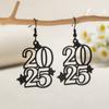 2025 Number Geometric Hanging Earrings Wine Cup Letter Number Figure Earring  Fashion Jewelry