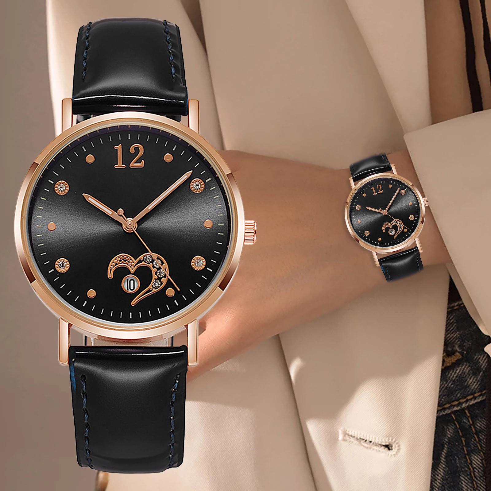 

Світловий жіночий годинник зі шкіряним ремінцем, аналоговий кварцовий модний темпераментний жіночий годинник One Size