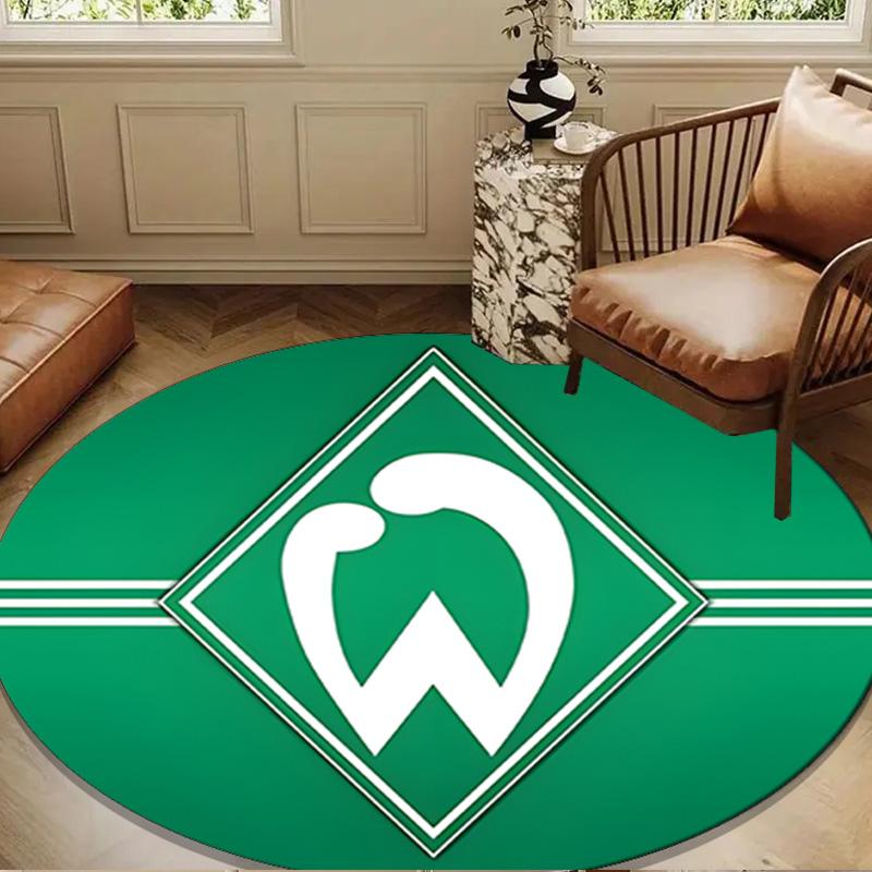 Grünes Werder-Symbol Runde Matte Heimdeko, Stuhlmatte Für Wohnzimmer, Schlafzimmer, Fußmatte Heimdeko Geburtstagsgeschenk Weihnachtsgeschenke