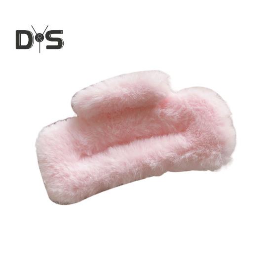 Women Hair Claw Plush Wrap Design Spring Back Head Large Hair Clip Rectangle Shark Hair Clamp Hair Accessory