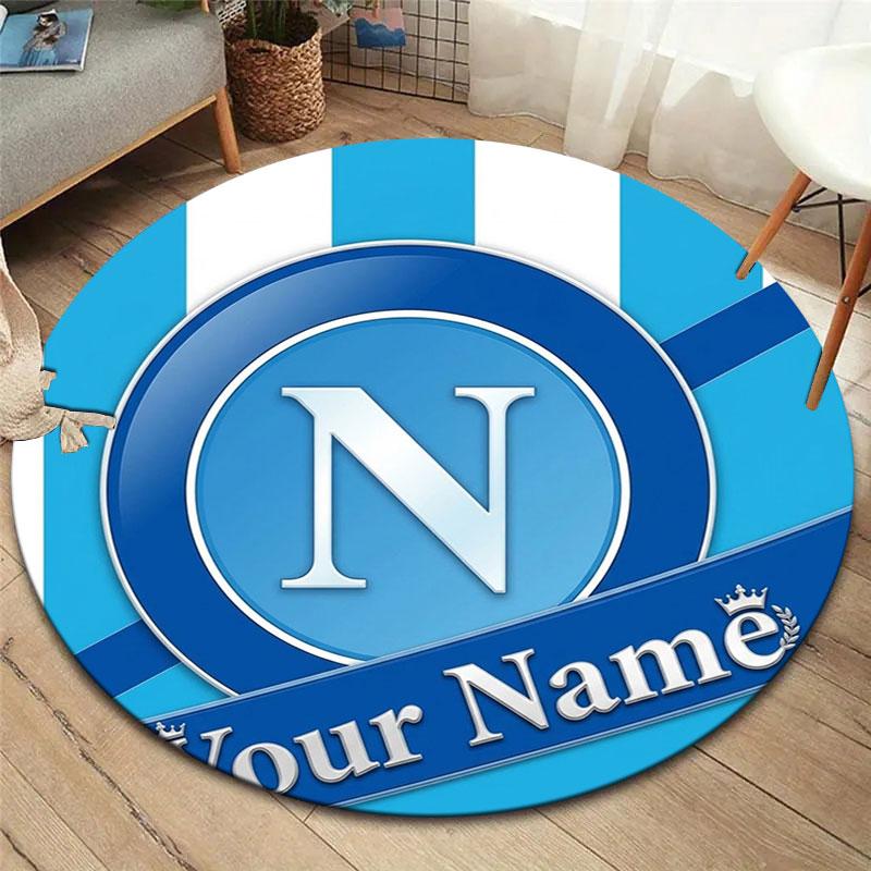 SSC Napoli Custom Name Round Area Rug,Carpet Rug for Living Room Bedroom Sofa Playroom Decor,Non-slip Floor Mat