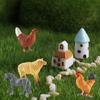 12pcs Mini Farm Figurines Realistic Animal Model Farm Series Cow Hen Duck Model Action Figures Poultry Animals Set