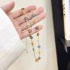 Color niche necklace women~ small fresh daisy flower bracelet neck chain wind contrasting color design collarbone chain accessories