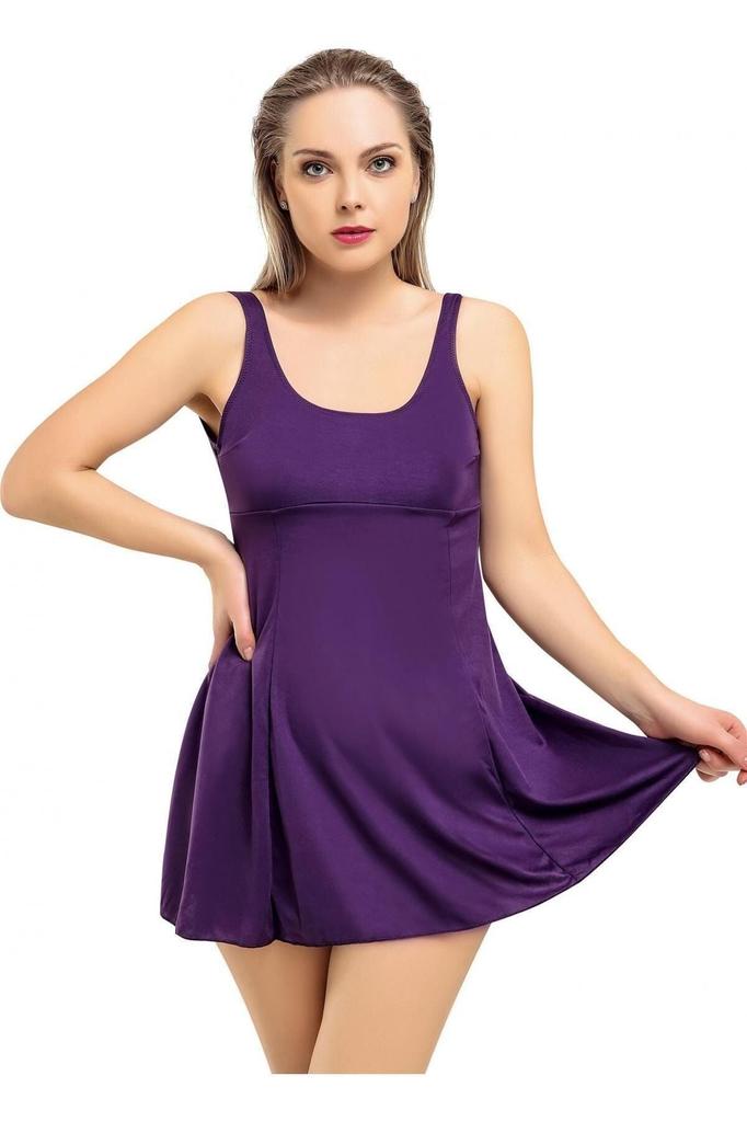 Women's Style Big Size Swimsuit Black Plain Dress Oversize Swimsuit