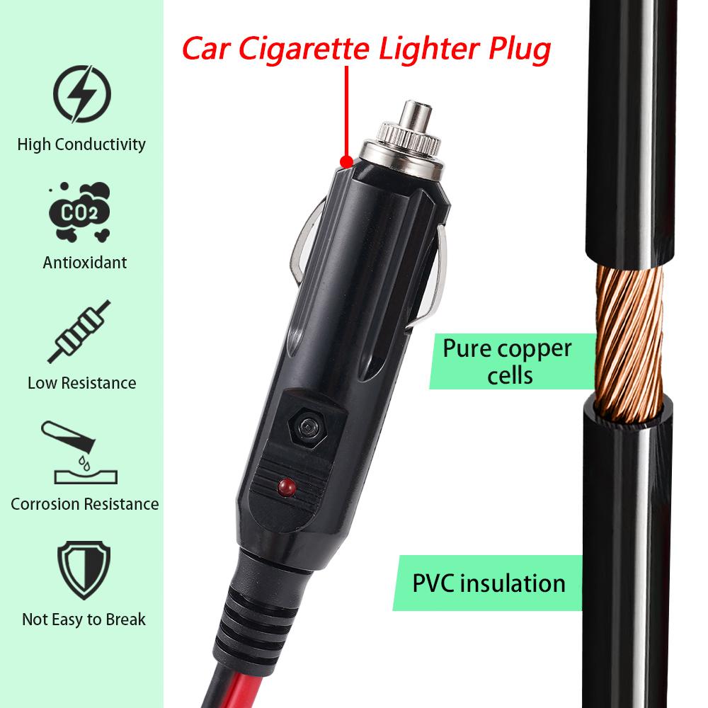 20A Car Charger Adapter Cable 14AWG Car Cigarette Lighter To XT60 Charging Cable Car To Solar Generator 3M