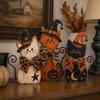 Vintage Halloween Figurine Set Double Side Wooden Halloween Figurine Desktop Decoration  Home Decor
