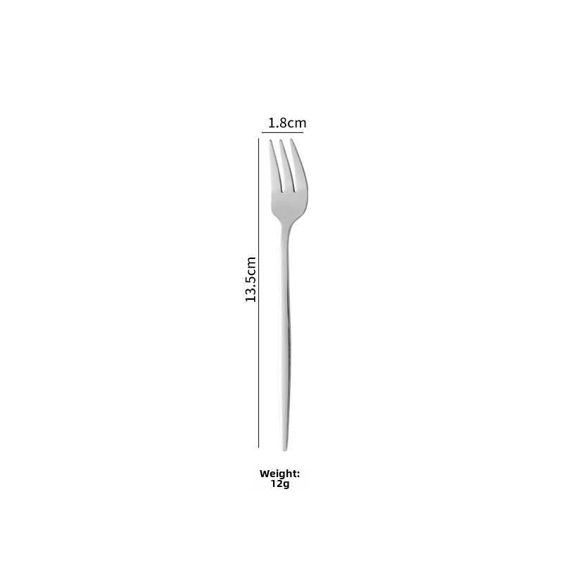 Gold-Plated Portuguese-Japanese Stainless Steel Cutlery Set: Knife, Fork, Dessert Spoon, Chopsticks, Ice Cream Spoon, Fruit Fork