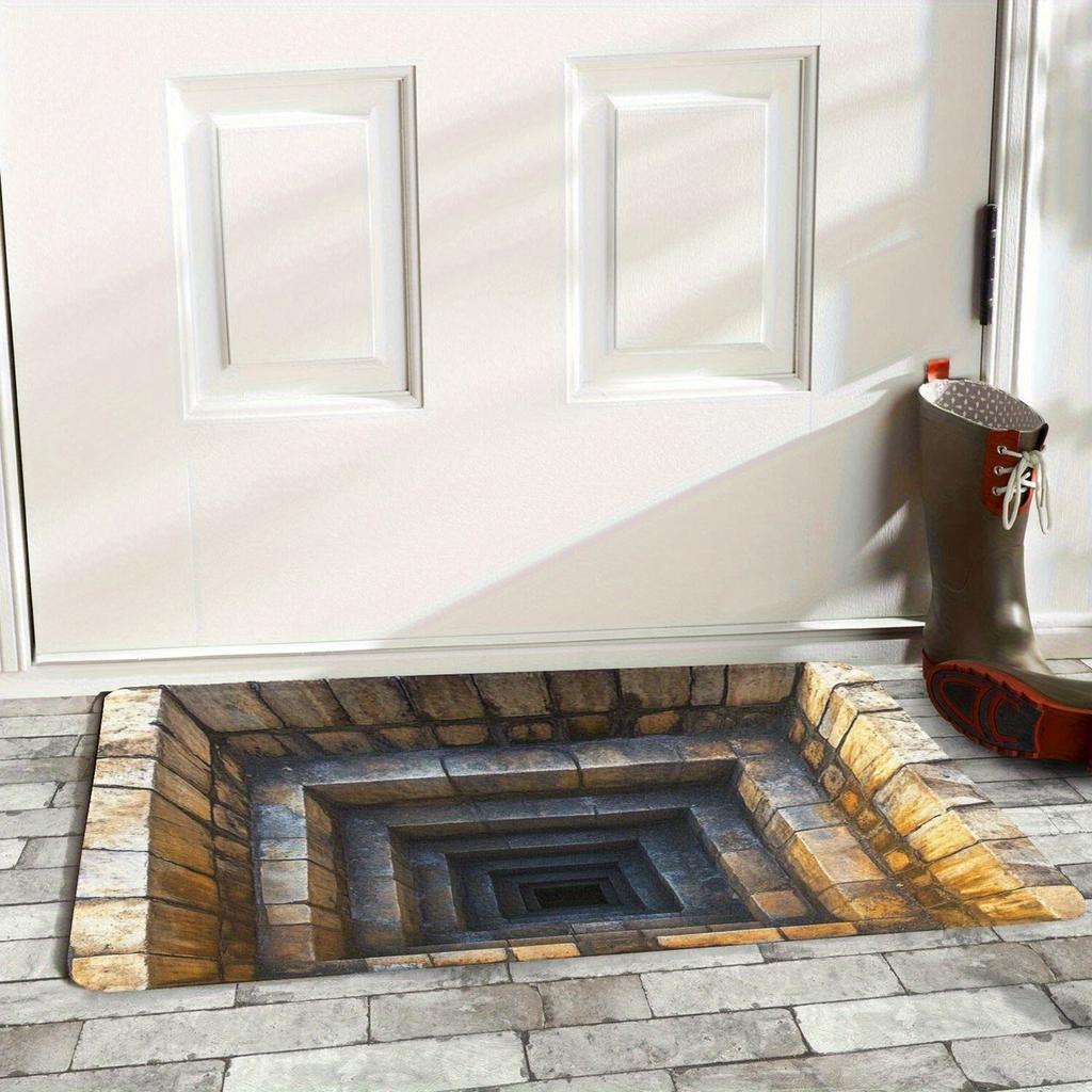 60*90cm 3D Optical Illusion Door Mat ,2D Flat Welcome Doormat Suitable for Indoor and Outdoor Use, Perfect for Front Doors, Entryways, Bedroom