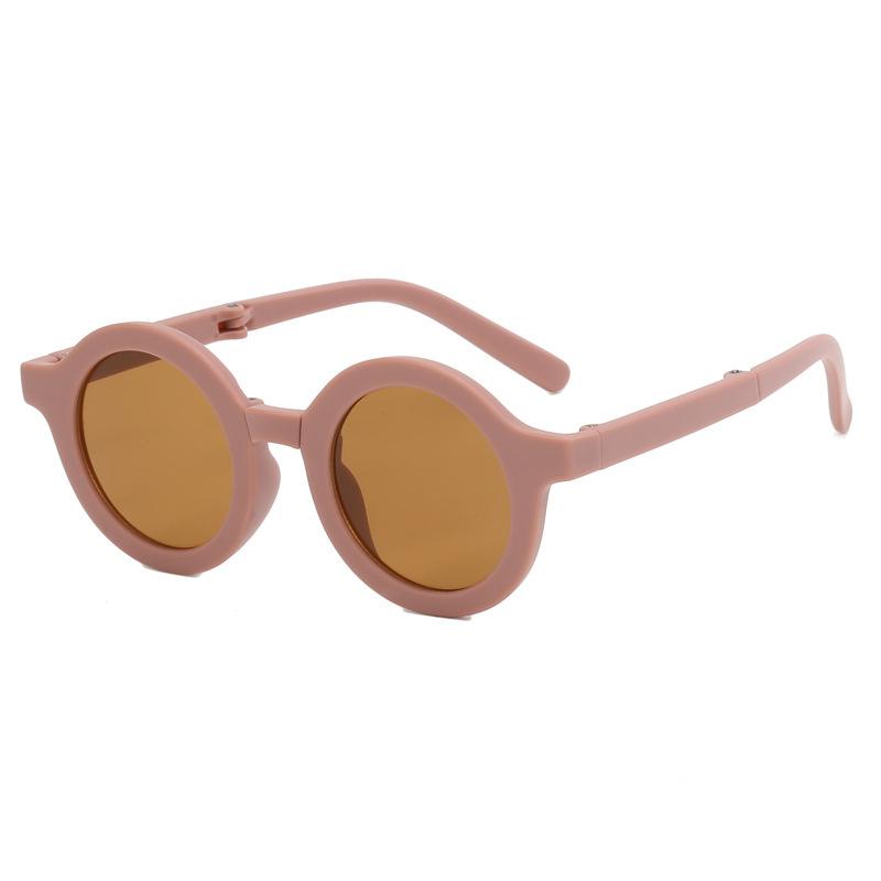 

2025 UV400 Foldable, Portable, Sunshade, Sunscreen, And UV400 Resistant Glasses New Fashionable Children s Cute Baby Sunglasses, темно-розовый