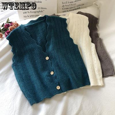 Chaleco de Punto para Mujer Cuello en V Abotonadura Sencilla Sin Mangas Chaleco de Punto Suéter para Mujer