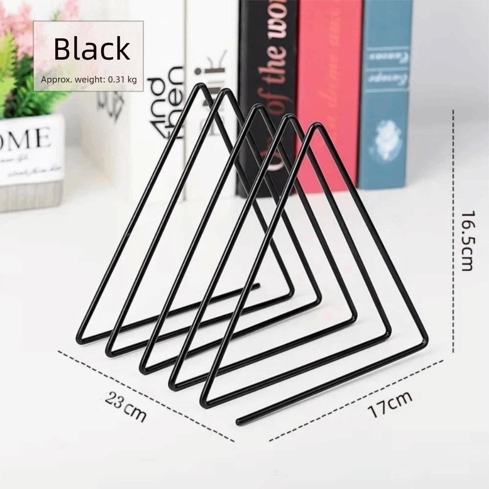 

Creative Triangle Storage Rack Iron Geometric Display Stand Holder Multifunction Small Bookshelf Desktop Decoration чёрный