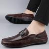 Fashion Casual Slip-On Shoes 2025 Men's Genuine Leather Loafers Comfortable Soft Sole Breathable Driving Moccasins for Men Size 36-45