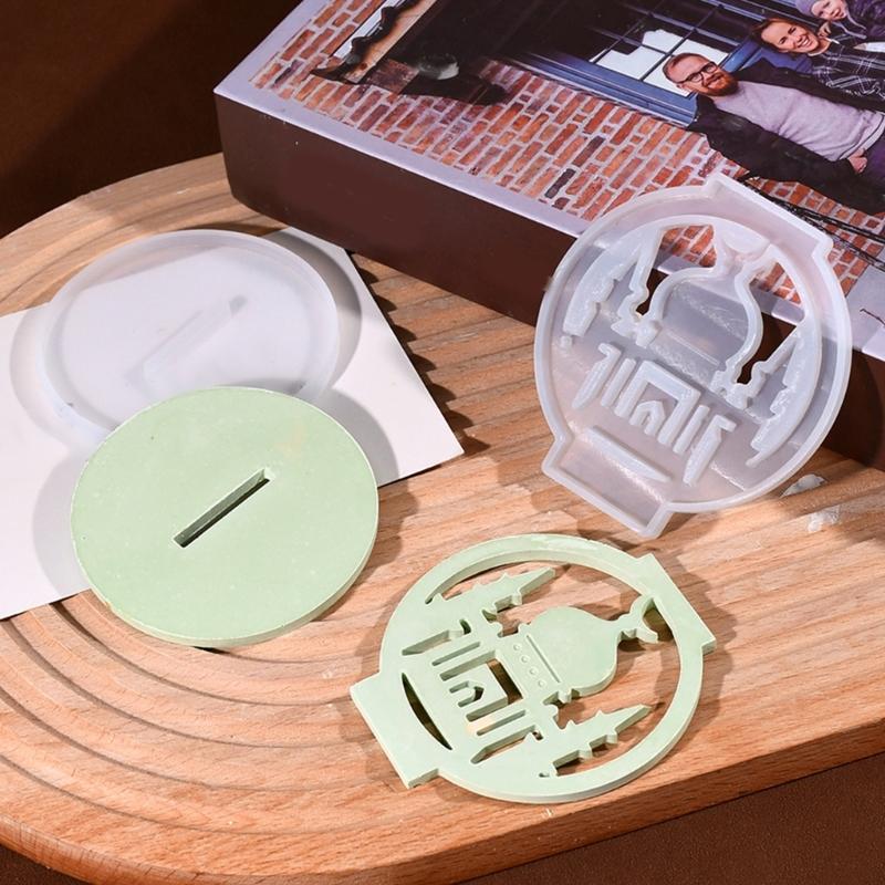 Middle Eastern Candlestick Mould Star Moon Candle Holder Silicone Molds Epoxy Resin Molds 3D Ornament Molds