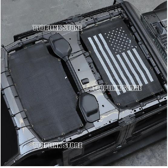 Car Roof Sunshade Sun Protection Thermal Insulation PVC Mesh Exterior Accessories Fit for Jeep Wrangler JL 2018 Up 4 Door