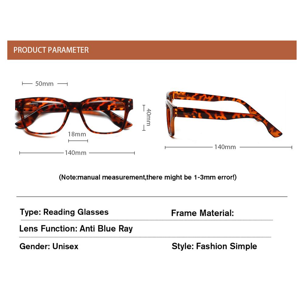 TUREZING Reading Glasses Anti Blue Light Universal Spring Hinge Computer Eyewear for Men and Women