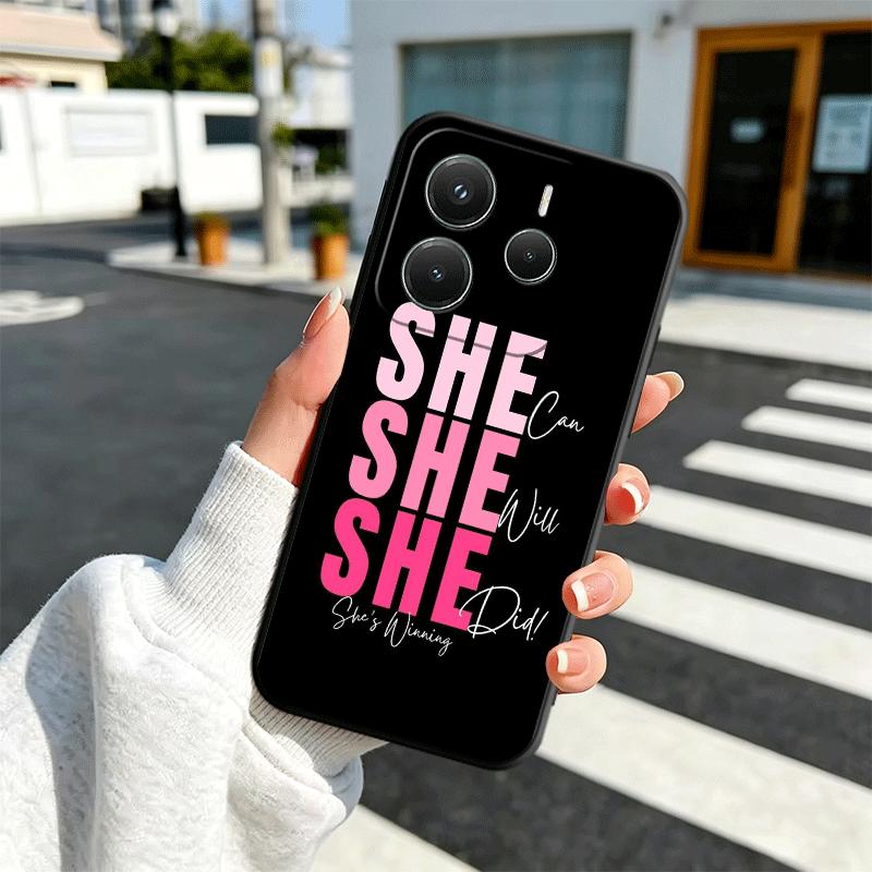 Girl Boss Lady Pink Soft Phone Case for Xiaomi Redmi Note 12 13 14 15 Pro Plus 11 12S 11S 11T 10 4G Black Cover Back Shell