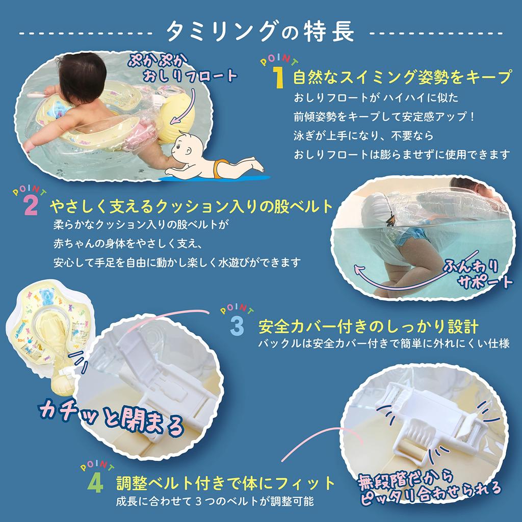 Swimmerba Japanisches Produkt 60 Tage Tamiring aus der Krabbelposition Candy Bear Ohne Pumpe Nach dem Sitzen auf dem Hals bis etwa 2 Jahre
